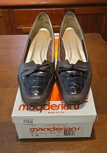 Magdesian Vintage braune Halbschuhe, Größe 7M.  Kroko Akzente. GF - Bild 1 von 14