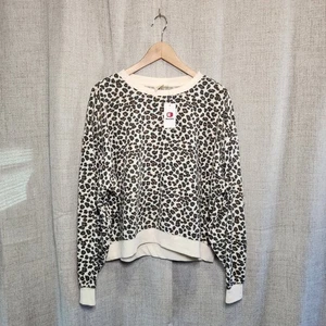 Weißes Crow Buckle Cropped Sweatshirt Damen XL Animal Print Langarm - Bild 1 von 8