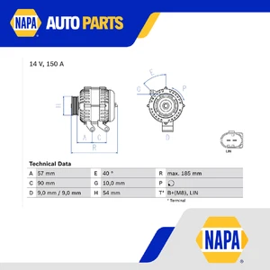 Alternator fits VOLVO S60 Mk2 2.0D 10 to 15 D5204T2 Bosch 30667118 36000037 - Picture 1 of 8