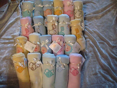 Linda manta bordada de lana para bebé pez león jirafa elefante infantil ¡NUEVA! Foto 1 de 4