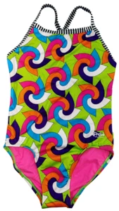Dolfin Girls' Uglies One-Piece Swimsuit Whirley, Size 14 - Picture 1 of 10