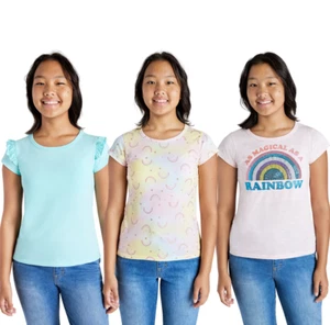 NEW! Vigoss Youth Girl's 3-pack Tee, Rainbow, Size: XS - Picture 1 of 5