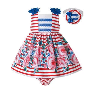 Toddler Baby Girl Summer Dress Princess Party Dresses Striped Pink 6-24 Months - Picture 1 of 12