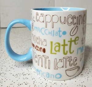 Starbucks 2007 Blue 16 oz Mocha Cappuccino Latte Venti Coffee Mug Cup Blue White - Picture 1 of 5