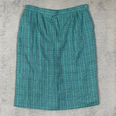Vintage Pendleton Woven Skirt Womens 18 Blue Pleated Knee Length Pencil USA Made - Image 1 of 4
