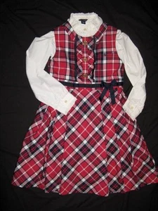 NWT E-Land 12 150 Midi Dress Christmas Holiday Pink Tartan Plaid Quiet Luxury - Picture 1 of 4