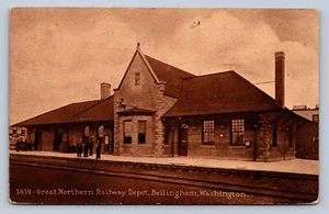 Postal K2/Bellingham Washington c1910 Great Northern Railroad Depot 54 - Imagen 1 de 4