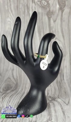 Authentic Sterling Silver Ring Laminated In 14k Gold Size 9 - Image 1 of 3