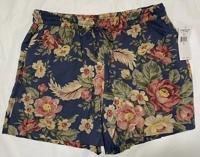 Pantalones Cortos American Living Pull On Para Mujer Talla Mediana Azul Floral Nuevos con Etiquetas Foto 1 de 4