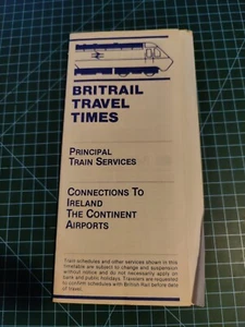 Britrail Travel Times Vintage Leaflet Connections To Ireland & Continent Airport - Picture 1 of 6