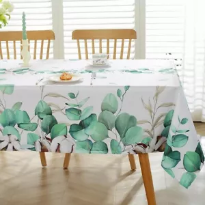 Waterproof & Stain Resistant Floral Printed Linen Tablecloth for Kitchen Dinning - Picture 1 of 6