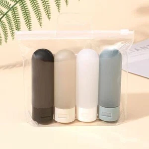 Leak Proof 4 Pcs Travel Bottles BPA Free Refillable Tubes Trip - Picture 1 of 6