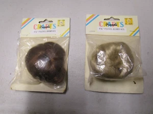 Franks Crafts 4.5" Pigtail Brown Doll Wig 4.5" Pigtail Blonde Wig - Picture 1 of 2