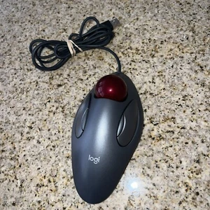 Logitech T-BC21 USB Optical Marble Mouse Trackball Ball ergonomisch kabelgebunden getestet - Bild 1 von 4