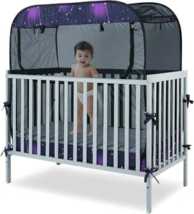 Portable Baby Crib Net Safety Mesh Tent,Pop up Infant Mosquito Net, See - Picture 1 of 8