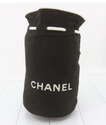 Auténtico bolso Chanel de lona con cordón negro blanco para mujer Francia 121298 Foto 1 de 4