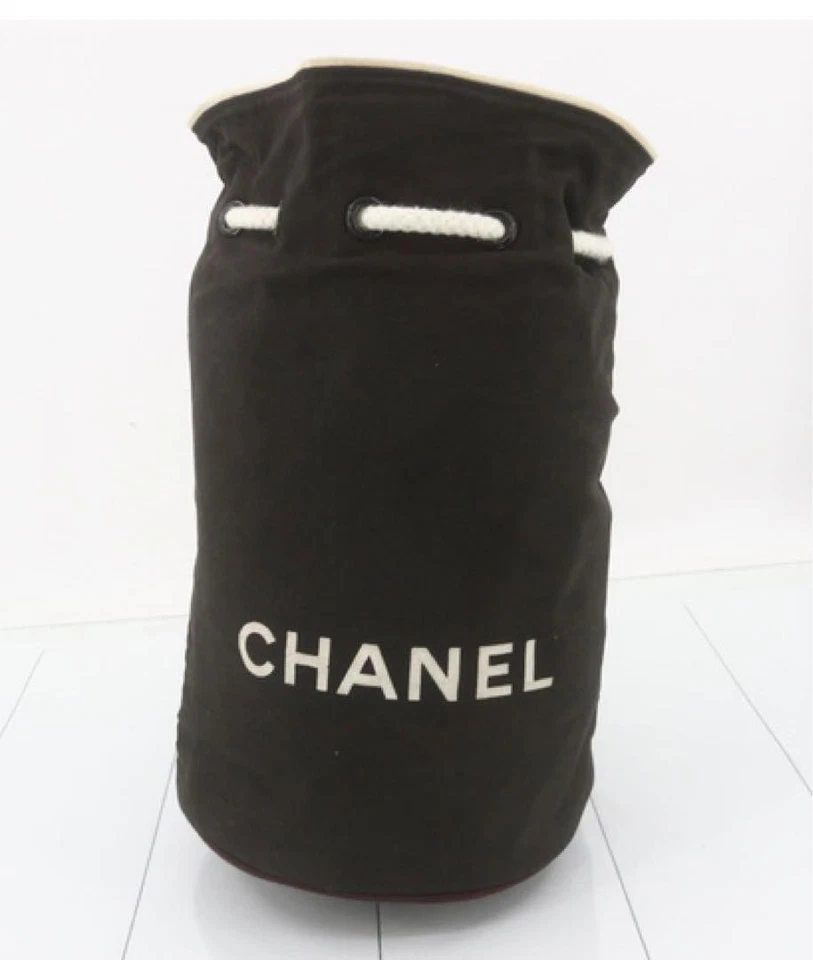 Auténtico bolso Chanel de lona con cordón negro blanco para mujer Francia 121298 Foto 1 de 4