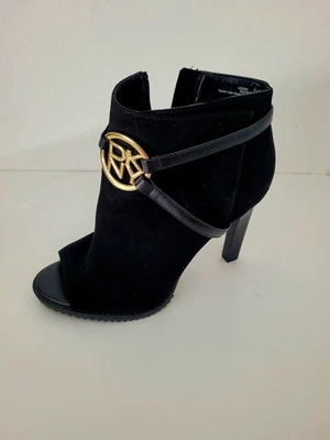 Botines Donna Karan Tacón Negro Imitación Cuero 9M Foto 1 de 4