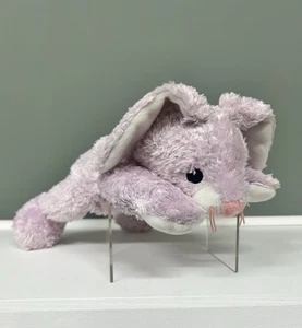 Ty Lux HuggyBunny Plush Rabbit Purple Rattle BABY Pluffies 2001 Stuffed Animal - Imagen 1 de 10