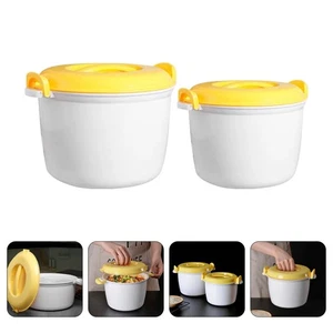 2 Stück Isoliertes Reiskocher Set Mikrowelle Kochen Gadgets Dampfgarer Mikrowellengeeignet - Bild 1 von 12