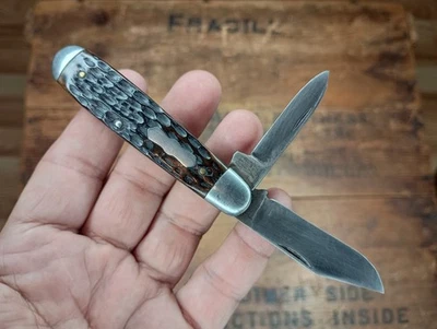 ROBESON SHUREDGE SWELL END JACK 626636 Knife Made In USA Jigged BONE Handles - Image 1 of 4