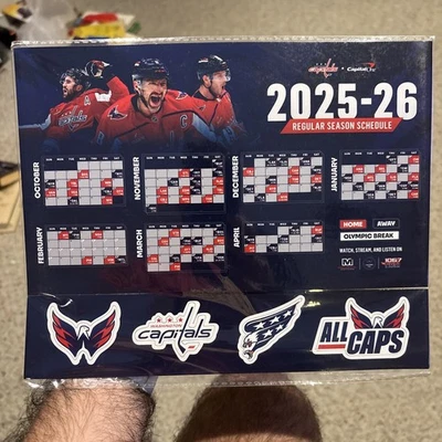 🏒 2025-26 Washington Capitals 🏒¡HORARIO MAGNÉTICO sga GRANDE con cuatro RECORTES! 🏒 Foto 1 de 2