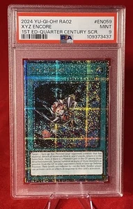 Yu-Gi-Oh! RA02-EN059 XYZ Encore, 1st Ed QUARTER CENTURY SECRET RARE - PSA 9 MINT - Picture 1 of 4