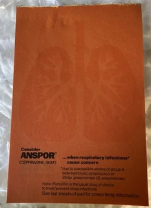 Anspor Cephrdin SK&F Atemwege Harnwege Arzneimittel Pad Papier - Bild 1 von 5