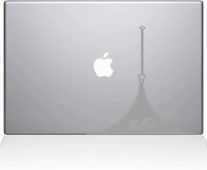 The Decal Guru Zipper Monster MacBook Decal Vinyl Sticker - 12" MacBook - Silver - Picture 1 of 1