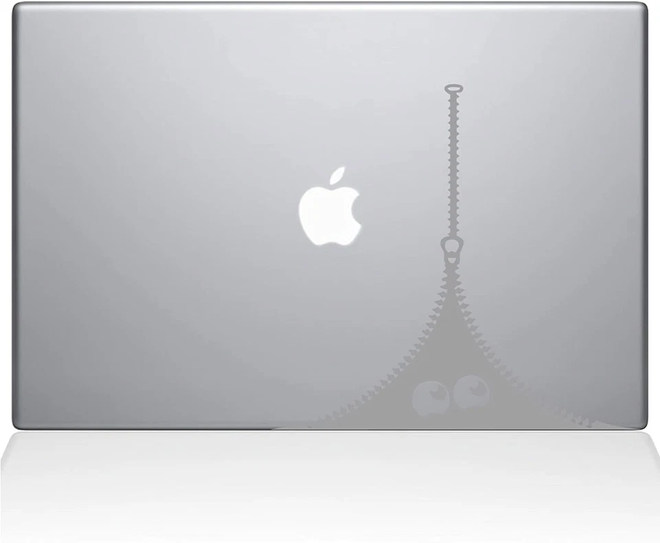The Decal Guru Zipper Monster MacBook Decal Vinyl Sticker - 12" MacBook - Silver - Image 1 of 1