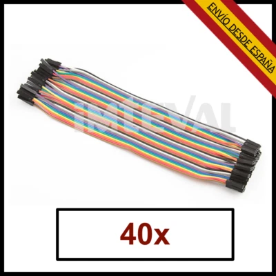 40x Cables 20cm Hembra Hembra jumpers dupont 2,54 arduino protoboard cable - Imagen 1 de 4