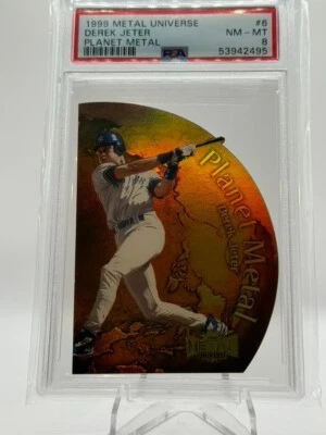 1999 Fleer/Skybox Metal Universe Derek Jeter Planet Metal, #6, PSA Grade NM-MT 8 - Image 1 of 2