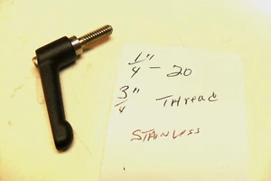 1/4-20" x 3/4" Adjustable Handles,Clamping Levers Stainless Thread, All Steel - Picture 1 of 4