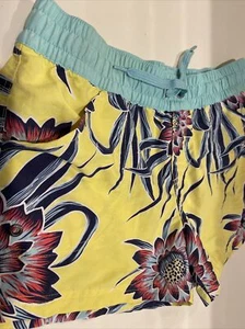 Patagonia Girl’s Size XL Costs Rica Baggies Yellow Elastic Waist Shorts - Picture 1 of 5