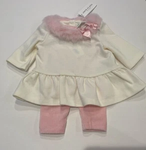 Baby Girls Janie And Jack Pink Faux Fur Outfit Set 3-6 Months NWT - Picture 1 of 4