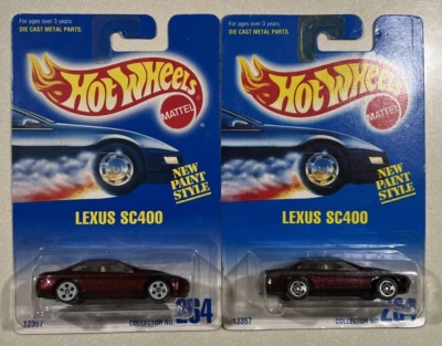 Hot Wheels #264 Lexus SC400 1991 rueda roja y variación de color lote 2 Foto 1 de 2