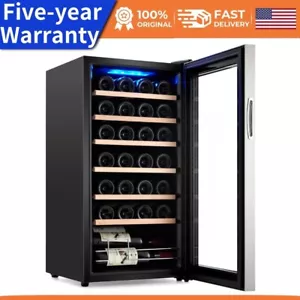 28 Bottle Wine Cooler Freestanding Wine Cellar Adjustable Control Wine Fridges - Picture 1 of 8