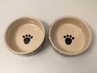 PETRAGIOUS DESIGNS Dog Dishes x2. Black & Ivory/Beige. Used Once. Excel. Cond.