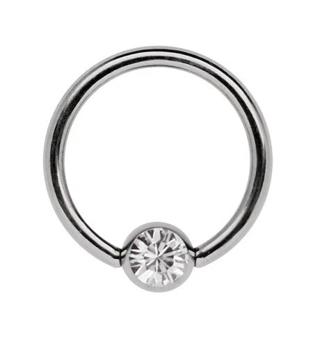 Titan Intimo Sein Naso Piercing Gioielli Anello Bcr 1,2mm Con 5mm Crystal Sfera - Immagine 1 di 2