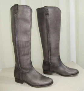 NEW FRYE Womens Cara Pull-On Tall Extended Leather Boot US 6.5 Smoke/Grey #78328 - Picture 1 of 12