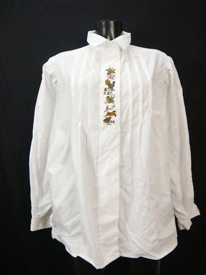 Gr.48 Trachtenbluse weiß Bluse Imperial Baumwolle mit Stickerei TB7172 - Bild 1 von 4