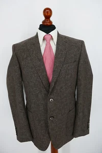Traje Hugo Boss Tailored talla 52 lana virgen marrón oscuro gris como nuevo - Imagen 1 de 11