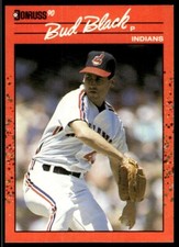 1990 Donruss Baseball Card Bud Black Cleveland Indians #556