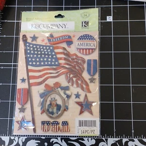 SCRAPBOOK STICKERS MILITARY 4TH JULY FLAG parade Uncle Sam medal star freedom  - Picture 1 of 2