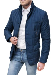 HERREN DAUNENJACKE DIAMOND SARTORIALE BLAU TRENCH WINTER S bis 4XL - Bild 1 von 5