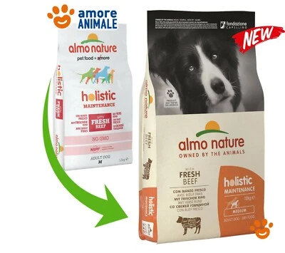 Almo Nature Chien Holistic Medium Adult Boeuf Et Riz 12 KG ^ Croquettes pour - Photo 1/2