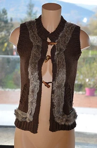 KAPORAL - Beautiful brown sleeveless vest - Size 14 years - EXCELLENT CONDITION - Picture 1 of 3