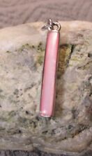 Vertical Style Pink Bar Pendant With 17" Necklace, 925 Sterling Silver