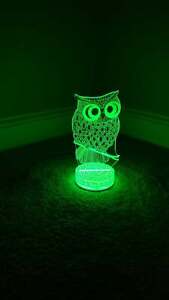 Owl 3D illusion 7 Color LED Light Night Change Table Desk Lamp Best Gifts