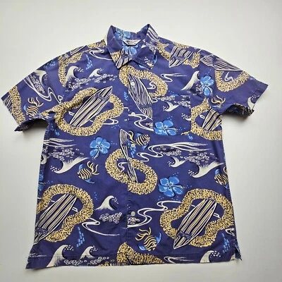 VTG Structure Since 1989 Mens Shirt Medium Blue Surfboard Dude Waves Leis Tropic - Image 1 of 4